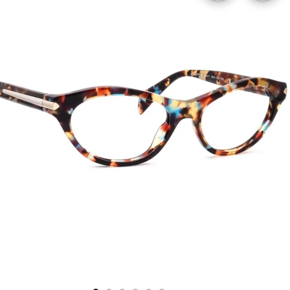Prada VPR 18P NAG-101 Tortoise-Blue Cat Eye Glasses 52-17-135